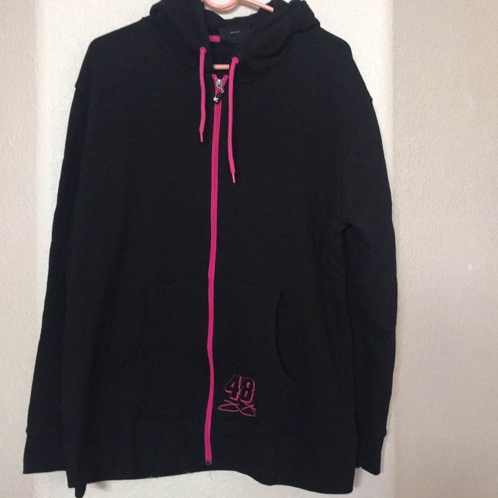 Black zip up Jimmie Johnson hoodie